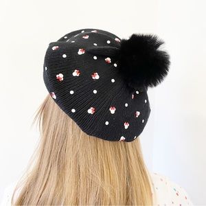 Disney Parks Minnie Mouse Black and Red Beret Parisian Hat